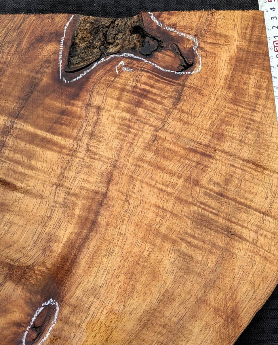 【希少美杢】ハワイアンコア◆KOA-259◆4A グレード◆カーリー杢◆ハワイ島直送◆送料無料 Hawaiian Koa 15厚x240幅x320長(zhǎng)mm
