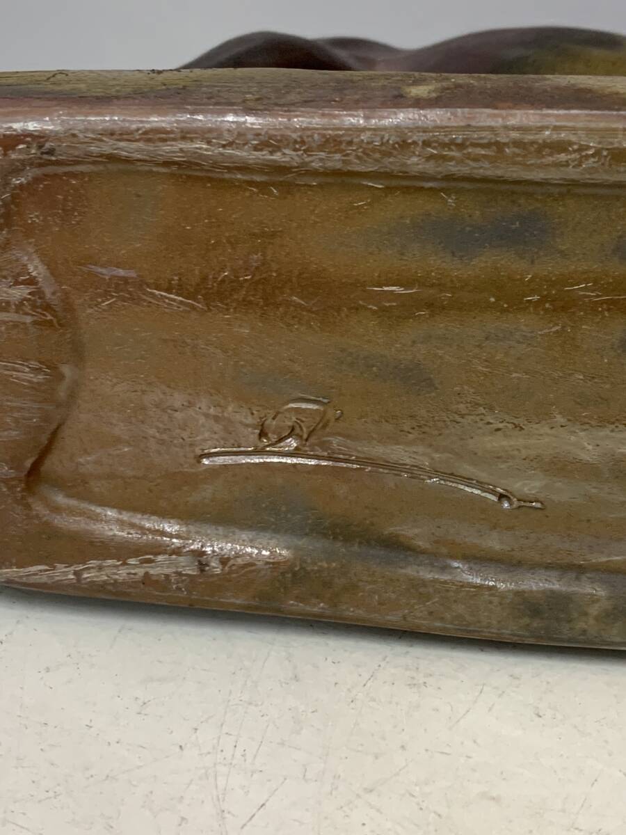 N2416 　【備前 午】御所窯在銘 共箱 布 備前焼 干支置物 馬 うま 高さ約26cm_画像8