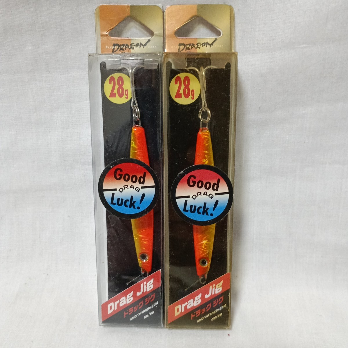 【未使用】 【未開封】 マルシン漁具 ドラッグジグ 28g オレンジゴールド 2個セット ドラゴン DRAGON_画像1