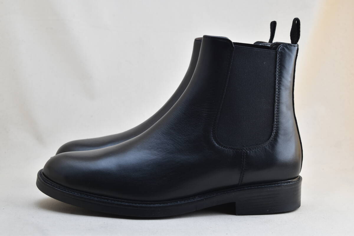 BOEMOSboe Moss со вставкой из резинки ботинки чёрная кожа BLACK LEATHER 4012-I23 40 25.5cm соответствует не использовался товар Италия производства 