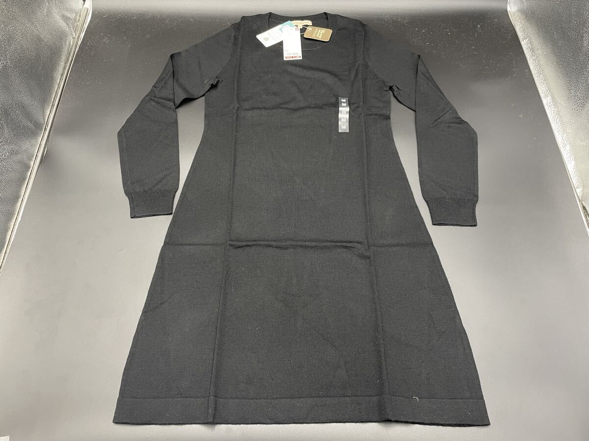 121【未使用・タグ付き・未検品】UNIQLO ユニクロ レディース エクストラファインメリノ クルーネック ドレス（長袖）サイズM_画像1