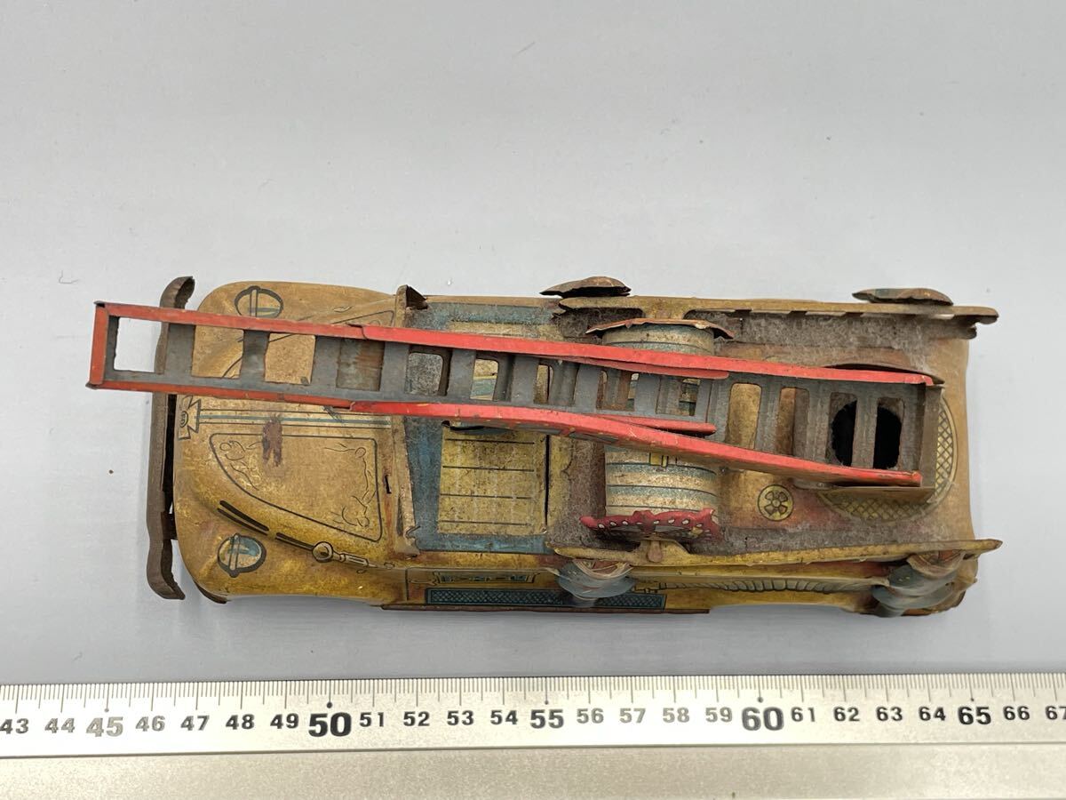 Y1-55[ не осмотр товар ] жестяная пластина Showa Retro Vintage лестница пожарная машина 