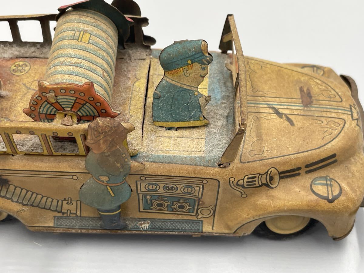 Y1-55[ не осмотр товар ] жестяная пластина Showa Retro Vintage лестница пожарная машина 