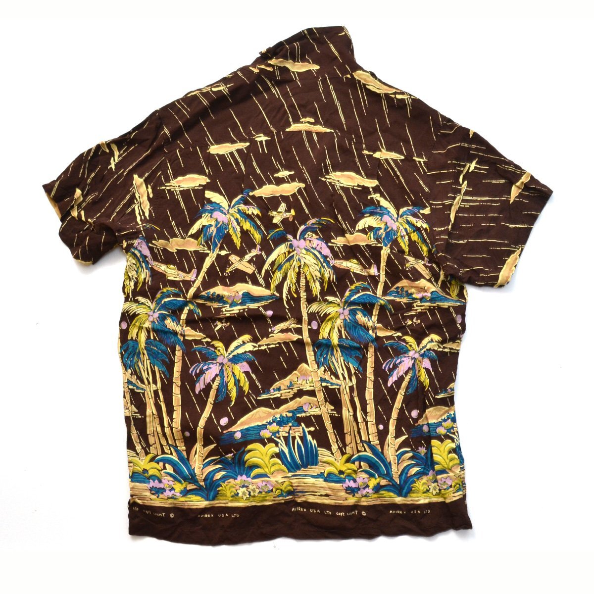 AVIREX アヴィレックス ◆レーヨンアロハシャツ 総柄 618513 Mサイズ メンズ M981829_画像2
