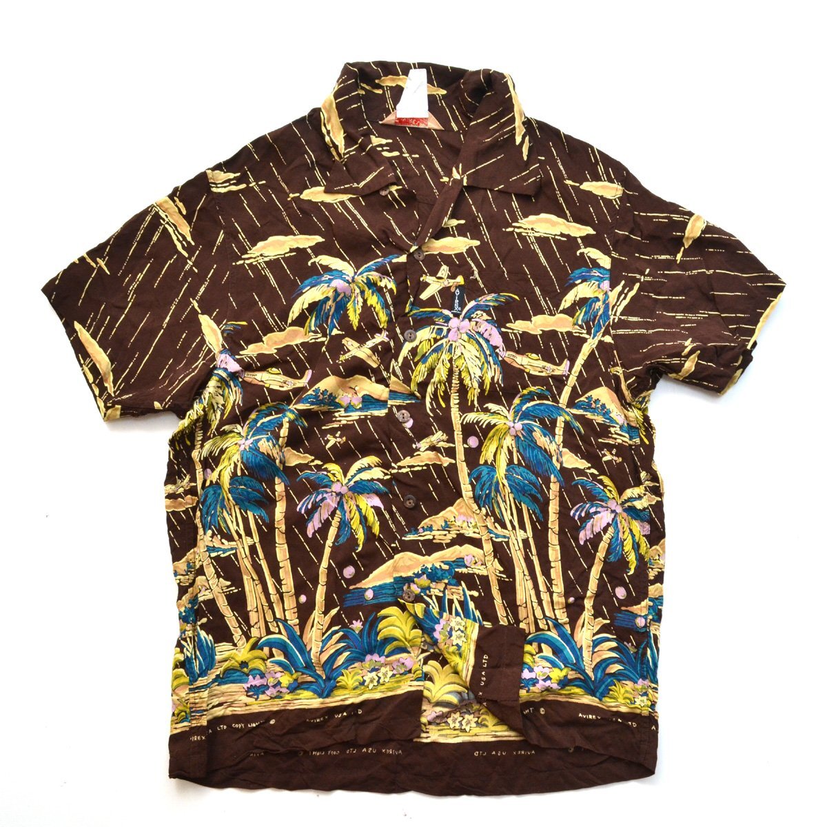 AVIREX アヴィレックス ◆レーヨンアロハシャツ 総柄 618513 Mサイズ メンズ M981829_画像1