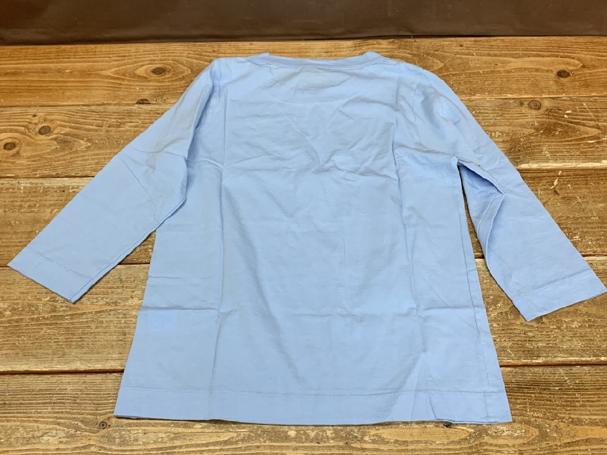 【YJ-0816】未使用 homspun ホームスパン 綿100% コットン 天竺 七分袖 Tシャツ ブルー系 サイズS 同梱可【千円市場】_画像2