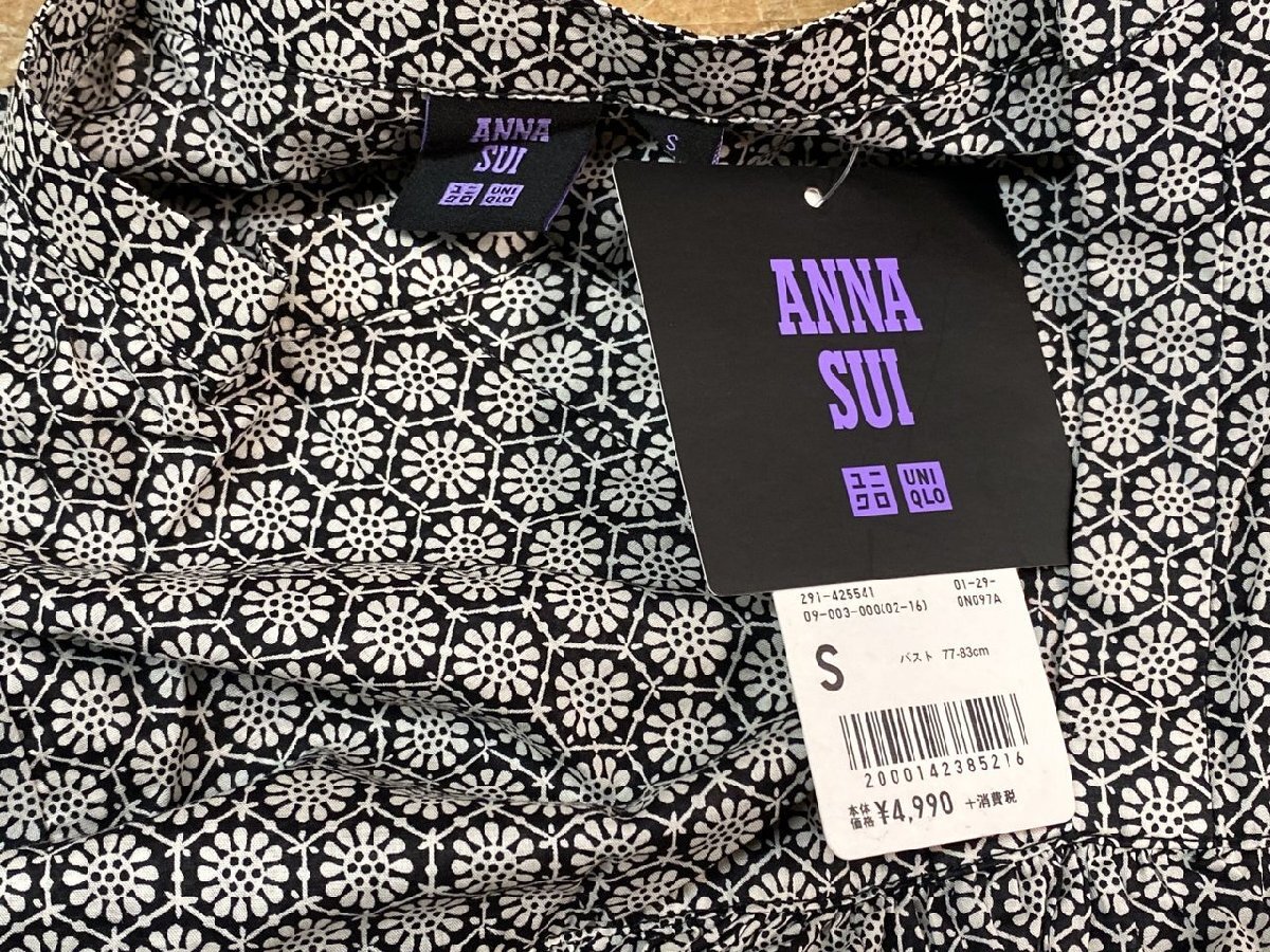 【YJ-0901】未使用 ユニクロ×アナスイ コットンワンピース（7分袖） Sサイズ バスト77-83ｃｍ 同梱可【千円市場】_画像2
