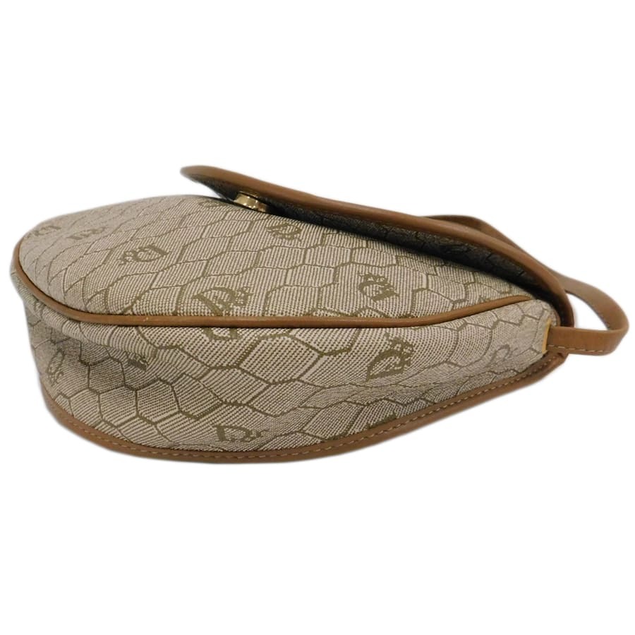 1円■美品 ディオール ショルダーバッグ グレー×ブラウン系 PVC×レザー ハニカム 小さめ Christian Dior ■E.Boo.pD-23_画像6