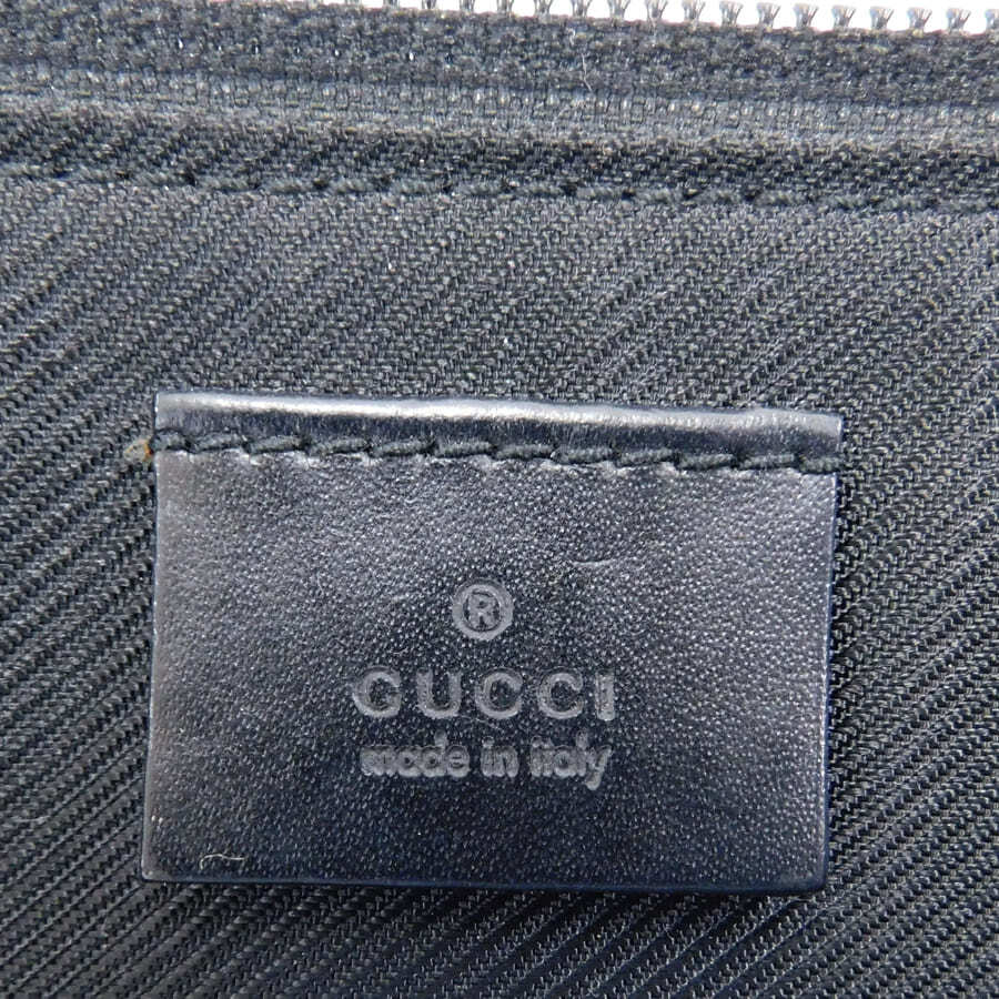 1円■グッチ ポーチ 07198・2123 ブラック系 キャンバス×レザー GGキャンバス GUCCI ■E.Csm.tI-23_画像9