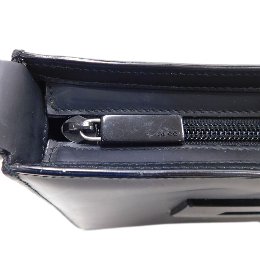 1円■グッチ ワンショルダーバッグ ブラック系 レザー Gロゴ レディース GUCCI ■E.Bgm.tI-02_画像9