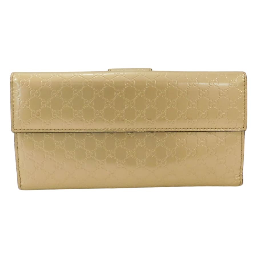 1円グッチ 二つ折り長財布 203550 ゴールド系 レザー グッチシマ レディース ハート GUCCI ■E.Bos.pS-21_画像2