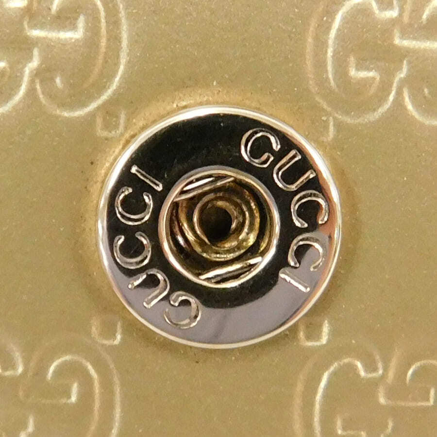 1円グッチ 二つ折り長財布 203550 ゴールド系 レザー グッチシマ レディース ハート GUCCI ■E.Bos.pS-21_画像8
