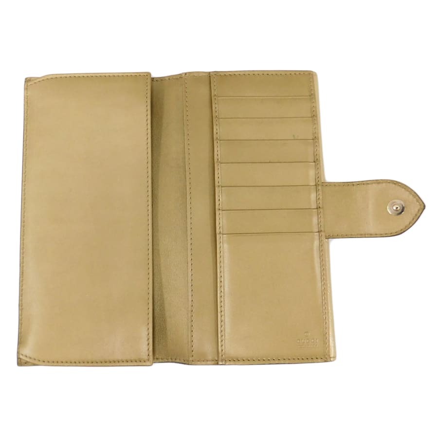 1円グッチ 二つ折り長財布 203550 ゴールド系 レザー グッチシマ レディース ハート GUCCI ■E.Bos.pS-21_画像9