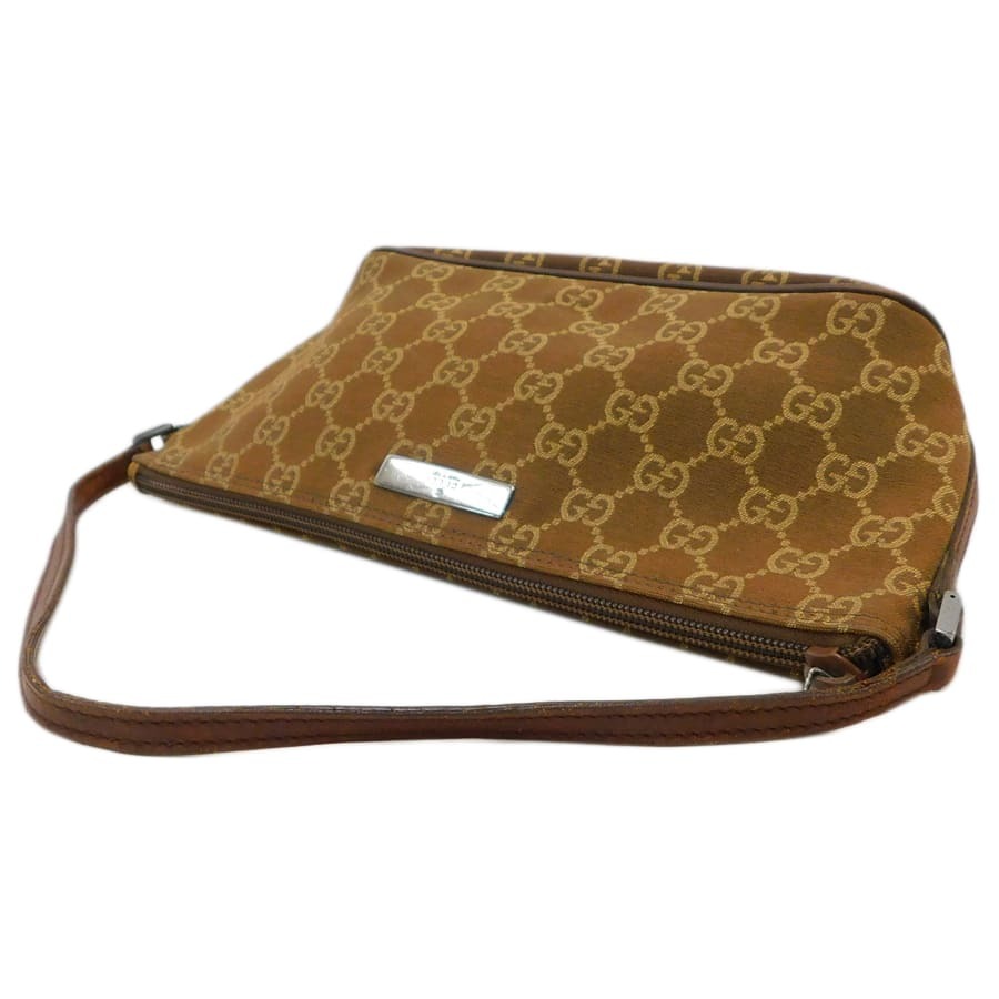 1円■グッチ ポーチ ブラウン系 キャンバス×レザー おしゃれ GUCCI ■E.Cse.tI-1_画像4