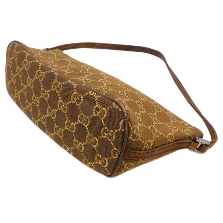 1円■グッチ ポーチ ブラウン系 キャンバス×レザー おしゃれ GUCCI ■E.Cse.tI-1_画像6