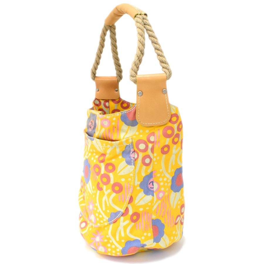 1円◆良品 CHANEL シャネル ハンドバッグ ショルダー 肩掛け ハイサマー キャンバス イエロー マルチカラー◆E.Cis.tI-15_画像2