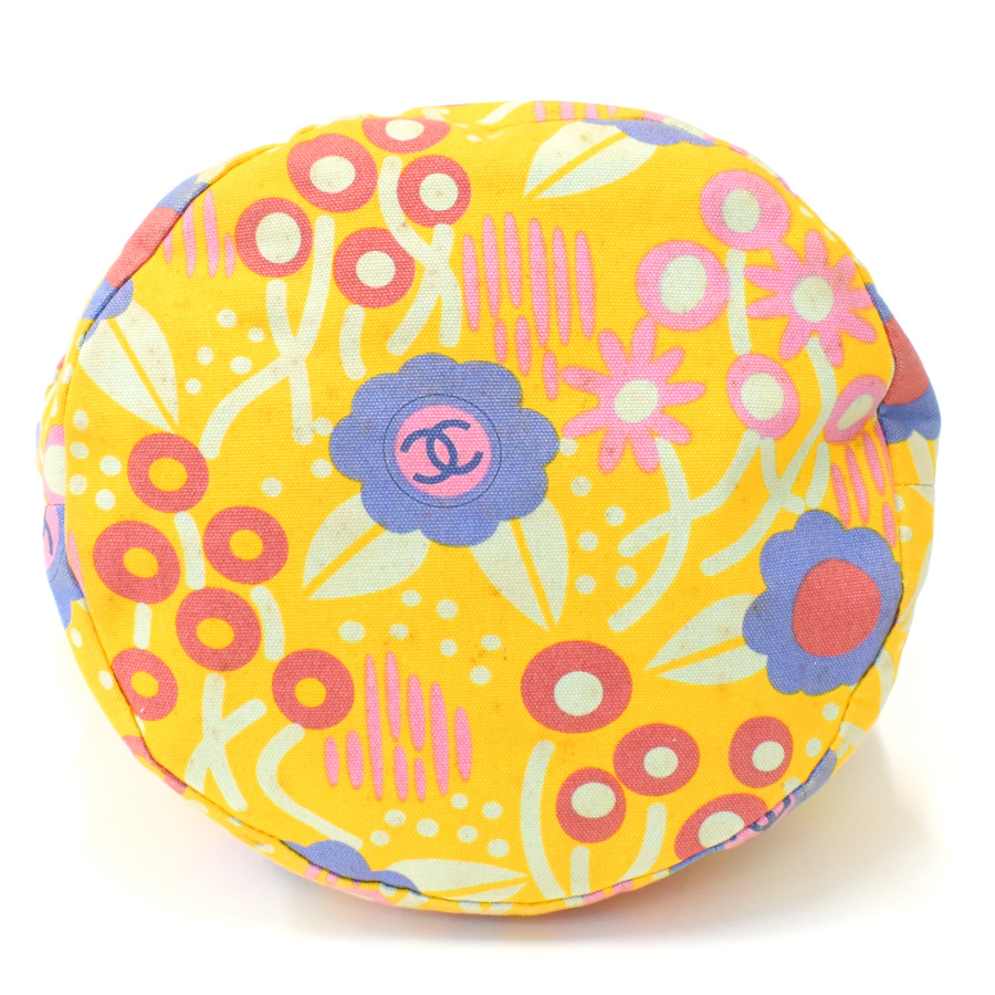 1円◆良品 CHANEL シャネル ハンドバッグ ショルダー 肩掛け ハイサマー キャンバス イエロー マルチカラー◆E.Cis.tI-15_画像4