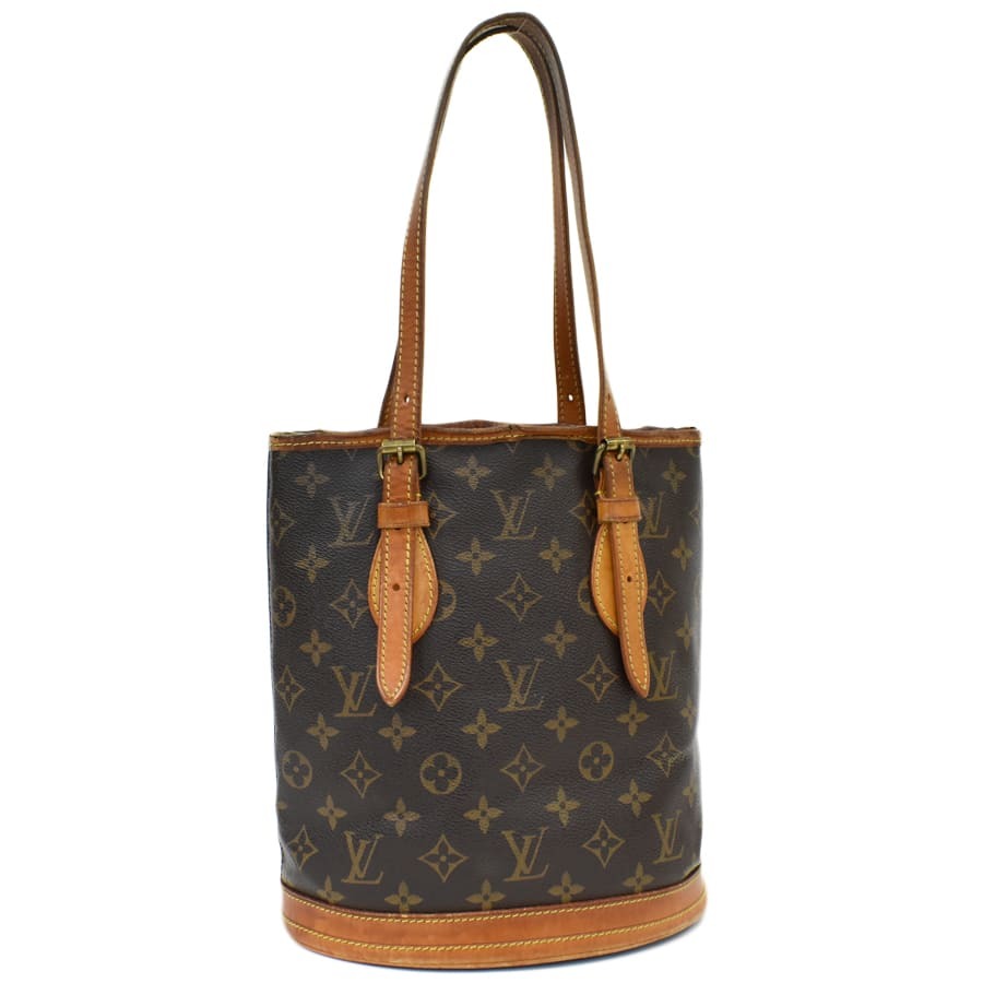 1円◆LOUIS VUITTON ルイヴィトン トートバッグ バケットPM M42238 モノグラム キャンバス×レザー ブラウン◆E.Cmp.tI-01_画像1