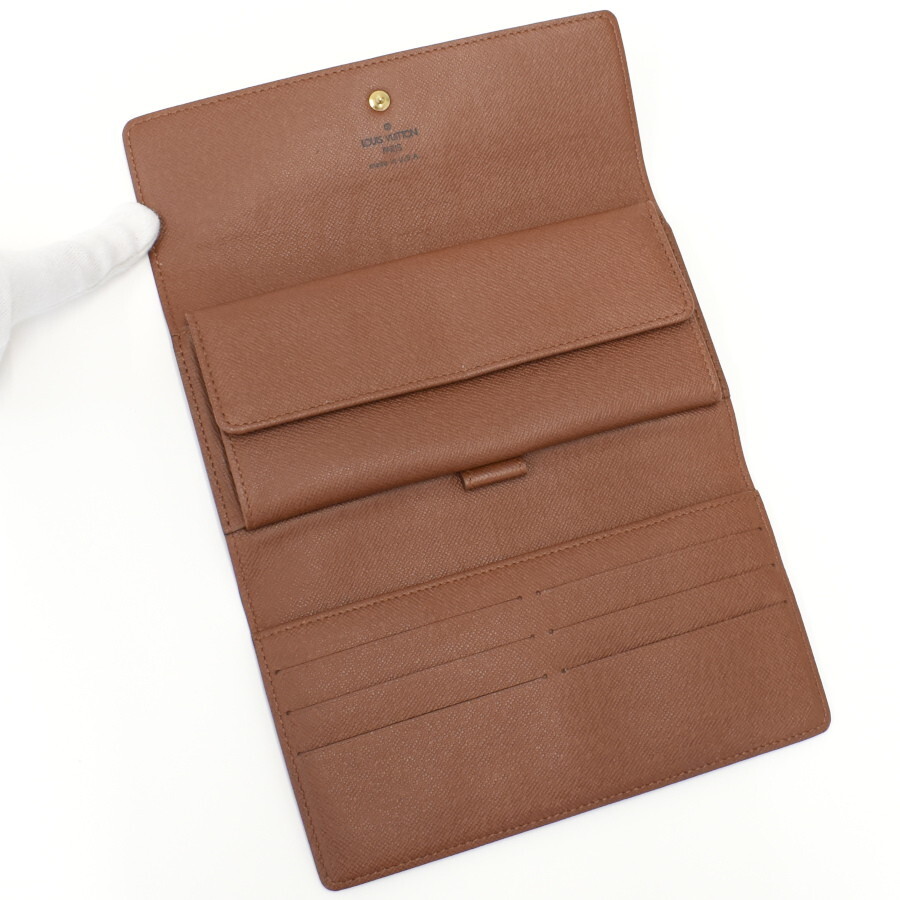 1円◆美品 LOUIS VUITTON ルイヴィトン ポルトフォイユインターナショナル 三つ折り長財布 M61217 モノグラム◆E.Cml.pS-30_画像8