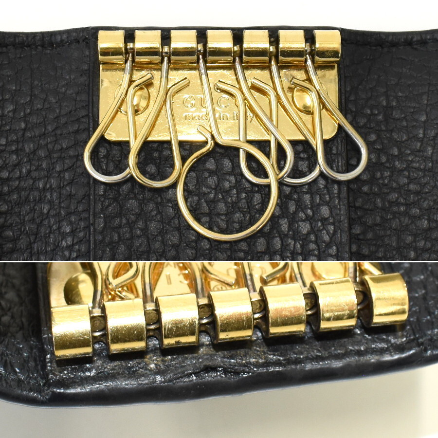 1円◆極美品 GUCCI グッチ 6連キーケース 456118 GGマーモント GGスプリーム PVC レザー ベージュ ブラウン◆E.Csm.zE-29_画像8