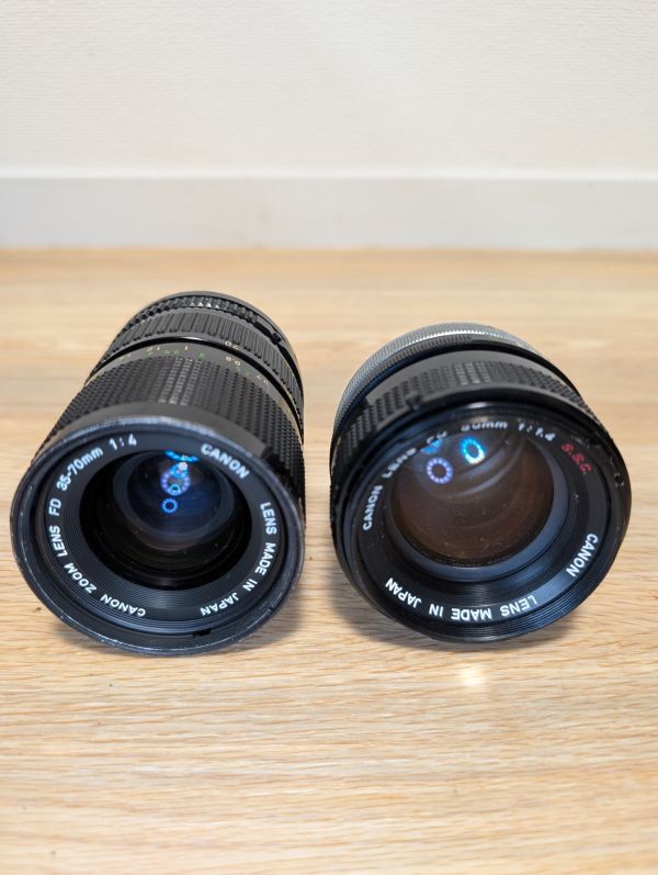 【1円スタートジャンク】Canon フィルム一眼レフ 5台＆レンズ2本＆ストロボ1台セット AE-1 PROGRAM×2 AE-1×2 FTb×1 動作未確認_画像9