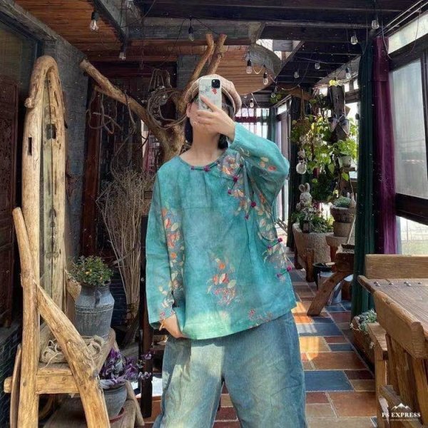 lgn 1625 花柄 チュニック 襤褸 アンティーク風 洋服ミックス ロマンファッション ポップ ゆったり 綿100%コットン2_画像1