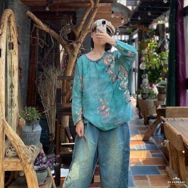 lgn 1625 花柄 チュニック 襤褸 アンティーク風 洋服ミックス ロマンファッション ポップ ゆったり 綿100%コットン2_画像5