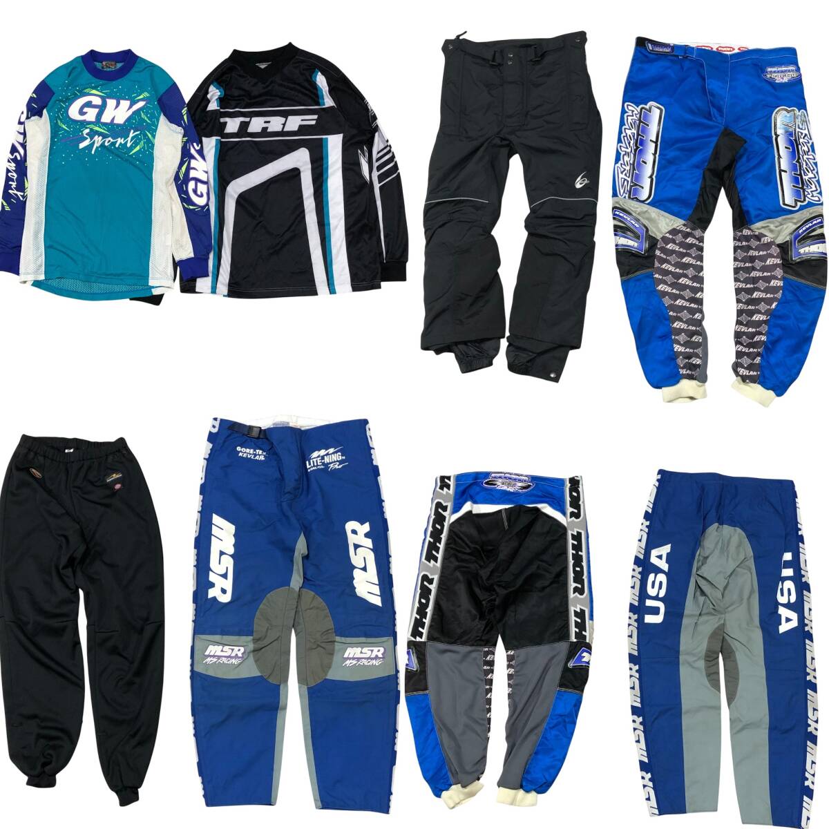 【1円】KG995 バイクウエア ジャケット パンツ 14点セット まとめ 卸売り ハーレー インディアン フェラーリ タイチ TRF クレーバー_画像8