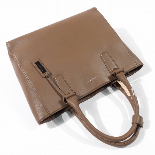 新品1円～★定価2.6万 KATHARINE HAMNETT LONDON キャサリン ハムネット ロンドン 牛革 本革レザー トートバッグ カーキ ビジネス◆5352◆_画像7