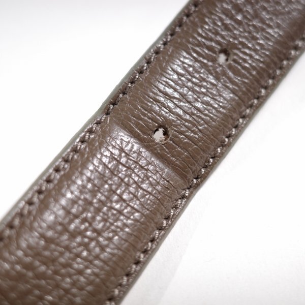 訳あり1円～★定価2.8万 ダーバン D'URBAN イタリア製 牛革レザー 型押しベルト フリーサイズ ベージュ 正規店本物 ◆5488◆_画像4