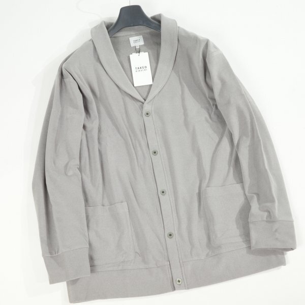新品1円～★TAKEO KIKUCHI タケオキクチ メンズ 長袖 微起毛 厚手フリース ストレッチ カーディガン M グレー 正規店本物◆6160◆_画像5