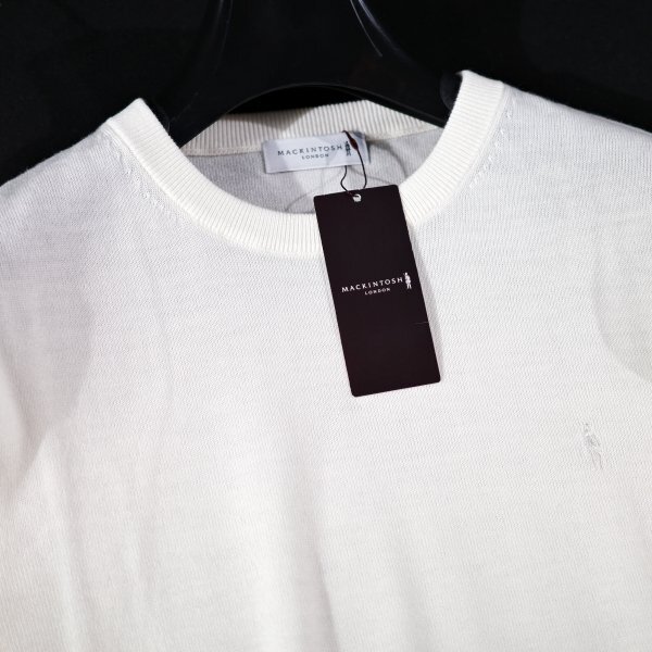 新品1円~★定価3.3万 MACKINTOSH LONDON マッキントッシュ ロンドン 長袖 14ゲージウォッシャブルウールクルーネックニット M ◆7258◆_画像6