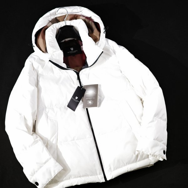 新品1円~★定価7.9万 BLACK LABEL ブラックレーベル クレストブリッジ ダウンジャケット LL 白 チェック 防寒 コート ブルゾン◆7435◆_画像2