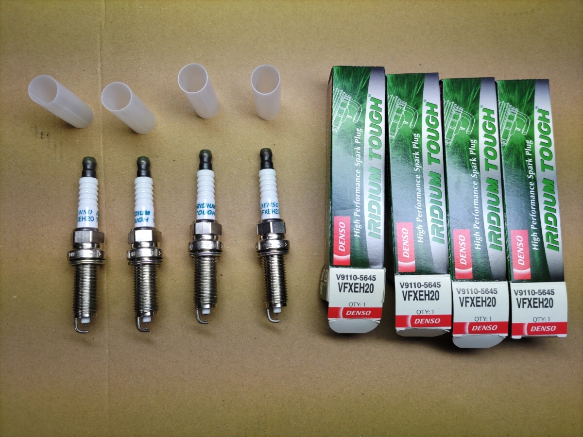 【未使用】DENSO IRIDIUM TOUGH デンソー イリジウムタフ スパークプラグ V9110-5645 VFXEH20 4本セット（エクストレイル等の一部）_画像2