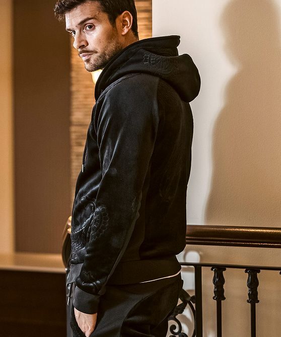 1PIU1UGUALE3 ウノピゥウノウグァーレトレ ベロア セットアップ ジャージ 上下 メンズ パーカー スウェット ブランド ジムウェア 2L 3L XXL_画像3