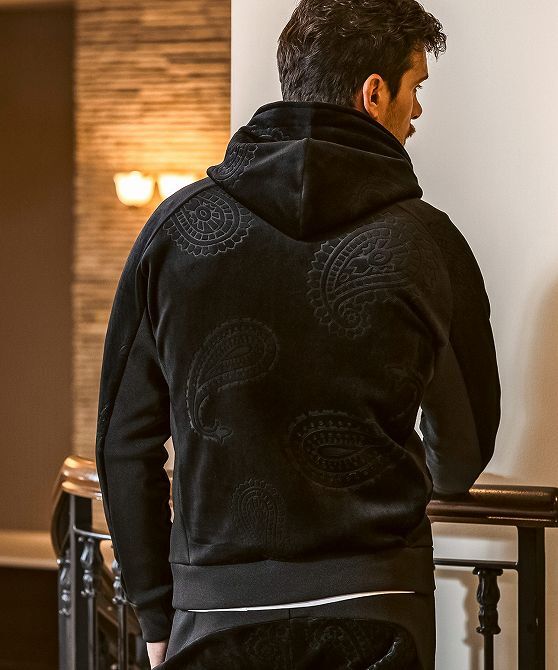 1PIU1UGUALE3 ウノピゥウノウグァーレトレ ベロア セットアップ ジャージ 上下 メンズ パーカー スウェット ブランド ジムウェア 2L 3L XXL_画像4