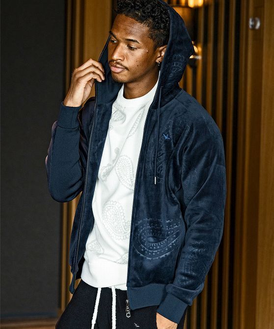 1PIU1UGUALE3 ウノピゥウノウグァーレトレ ベロア セットアップ ジャージ 上下 メンズ パーカー スウェット setup ジムウェア 2L 3L XXL_画像1