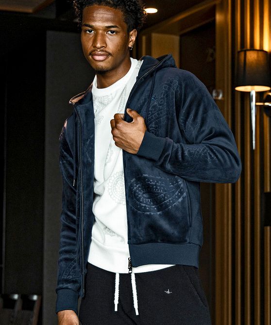 1PIU1UGUALE3 ウノピゥウノウグァーレトレ ベロア セットアップ ジャージ 上下 メンズ パーカー スウェット setup ジムウェア 2L 3L XXL_画像2