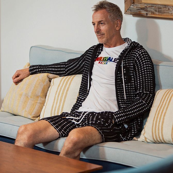 1PIU1UGUALE3 RELAX ウノピゥウノウグァーレトレ リラックス 1piu1uguale3 ジャージ 上下 パーカー セットアップ ハーフパンツ ジム LL XL_画像2