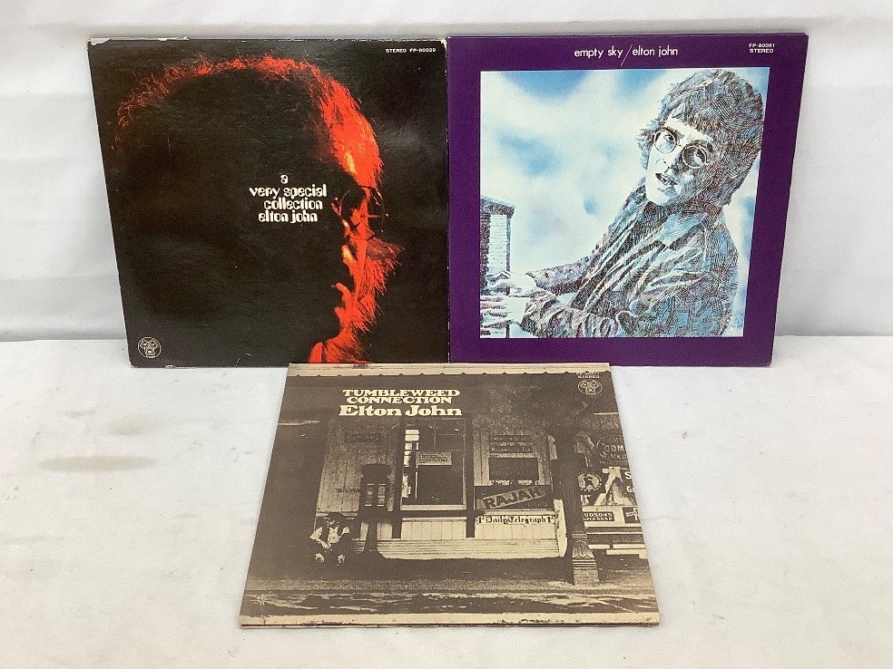 エルトンジョンLPレコード/empty sky/a very special collection他 3枚まとめ 再生未確認/カビあり ACB ジャンク品_画像1