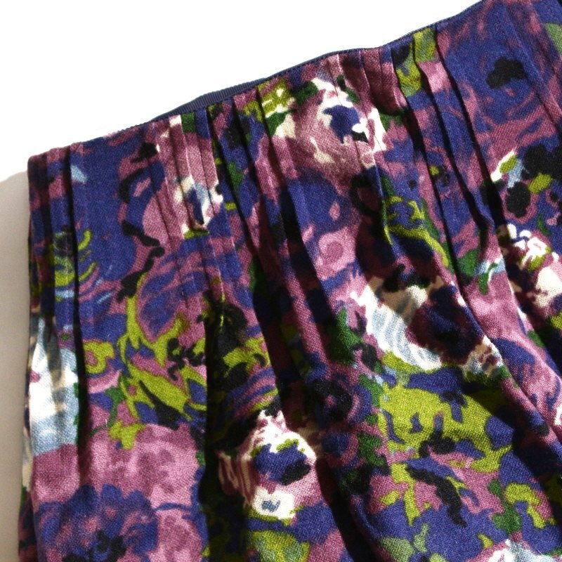 прекрасный товар Sybilla sybillaito gold модный осень-зима шерсть 90% орнамент булавка tuck bokashi цветок принт flair юбка шерсть юбка M лиловый