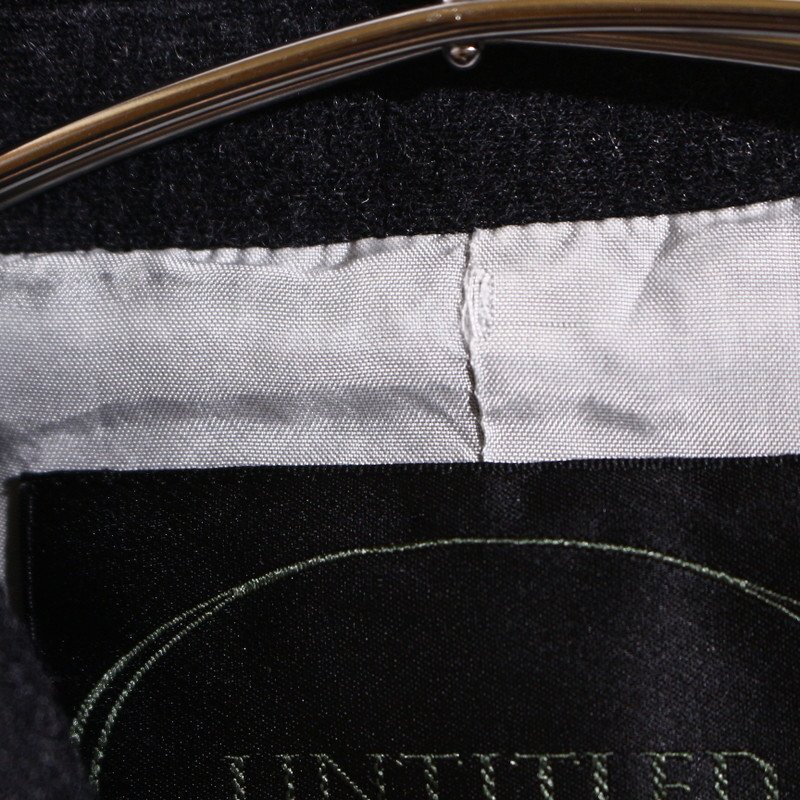 アンタイトル UNTITLED 株) ワールド 秋 冬 ストレッチ 毛100% ジャケット シンプル 97 1 ブラック 黒 ベーシック オフィス 通勤 ウール_画像3