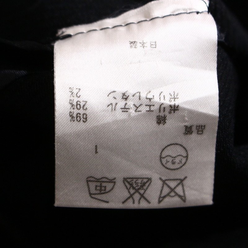 23区 株) オンワード樫山 秋 春 コットン フリル切替 ウエストシェイプ ジャケット 8分袖 テーラードジャケット 40 ブラック 黒 オフィス_画像4