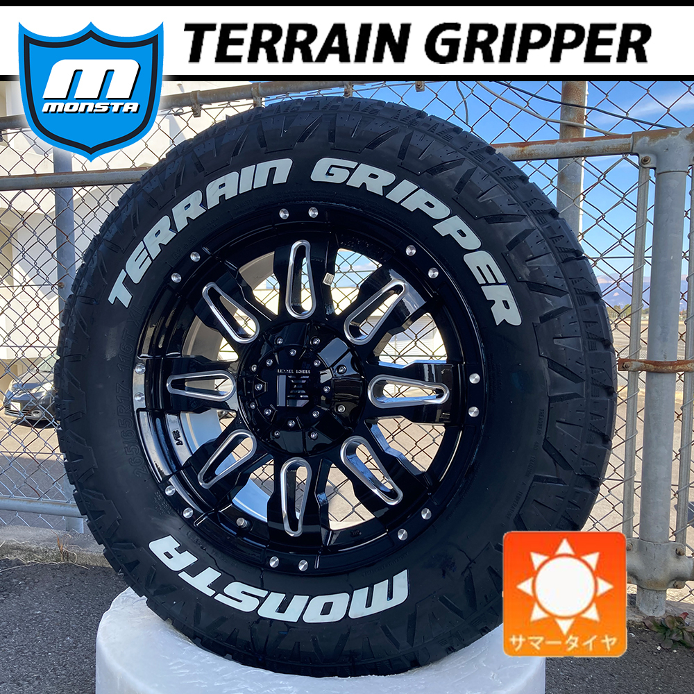 売切り プラド ハイラックス FJクルーザー サマータイヤホイール 17インチ MONSTA TERRAIN GRIPPER 265/70R17 ホワイトレター 1台分_画像7