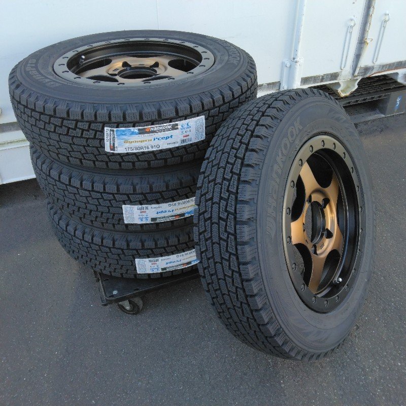 スタッドレス ジムニー JB64 JB23 JA12 JA11 タイヤホイールセット Hankook RW08 175/80R16 新品4本セット 16インチ BDX05_画像4