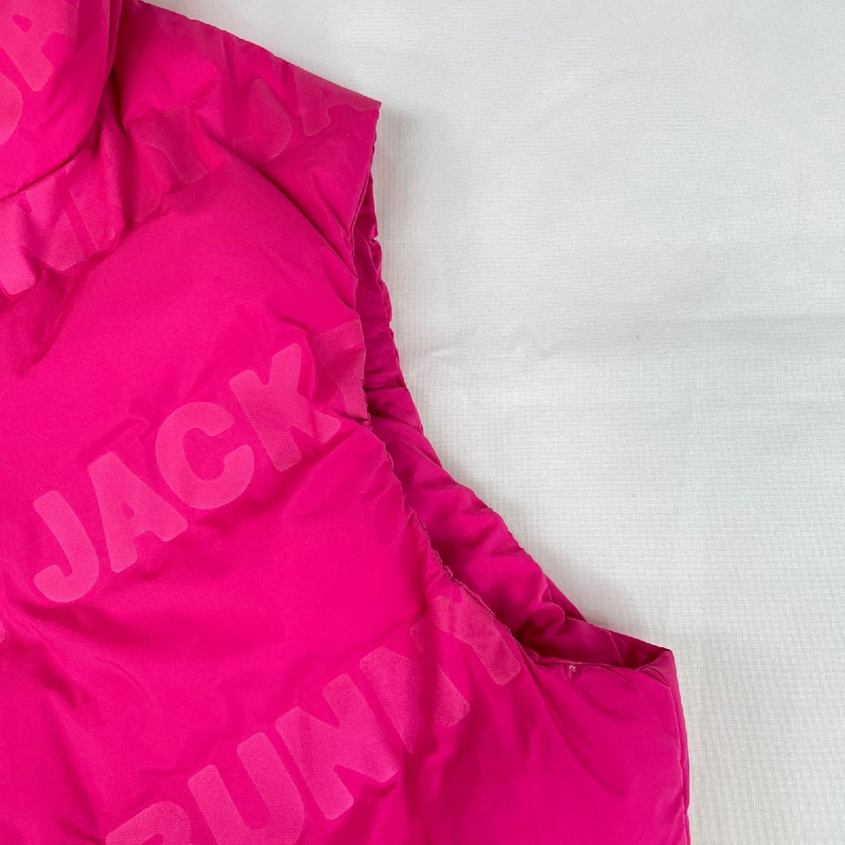 coco 中古 ジャックバニー Jack Bunny!! レディース ベスト 0(S) ピンク ダブルジップ 中綿 ロゴ総柄 103188_画像4