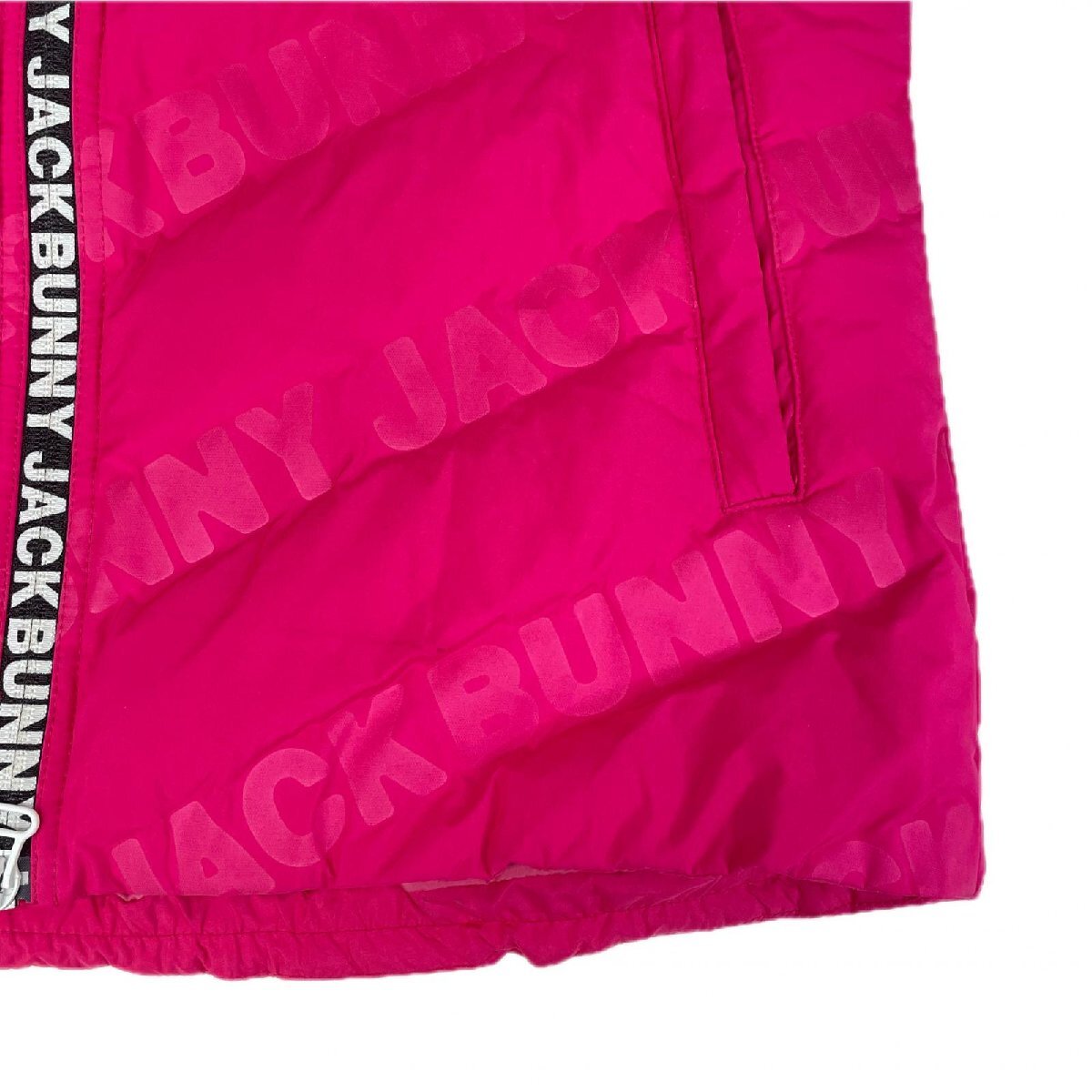 coco 中古 ジャックバニー Jack Bunny!! レディース ベスト 0(S) ピンク ダブルジップ 中綿 ロゴ総柄 103188_画像5