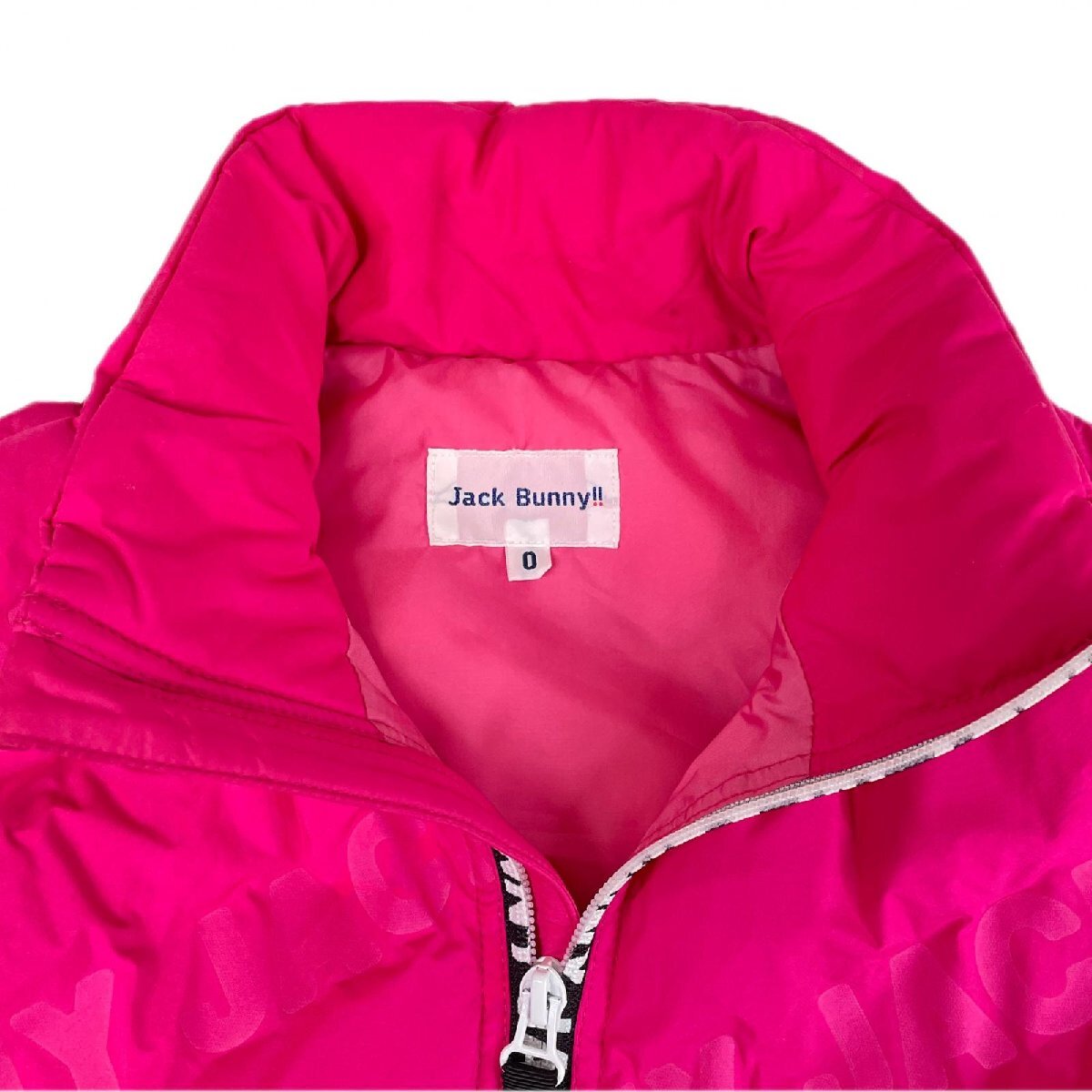 coco 中古 ジャックバニー Jack Bunny!! レディース ベスト 0(S) ピンク ダブルジップ 中綿 ロゴ総柄 103188_画像6