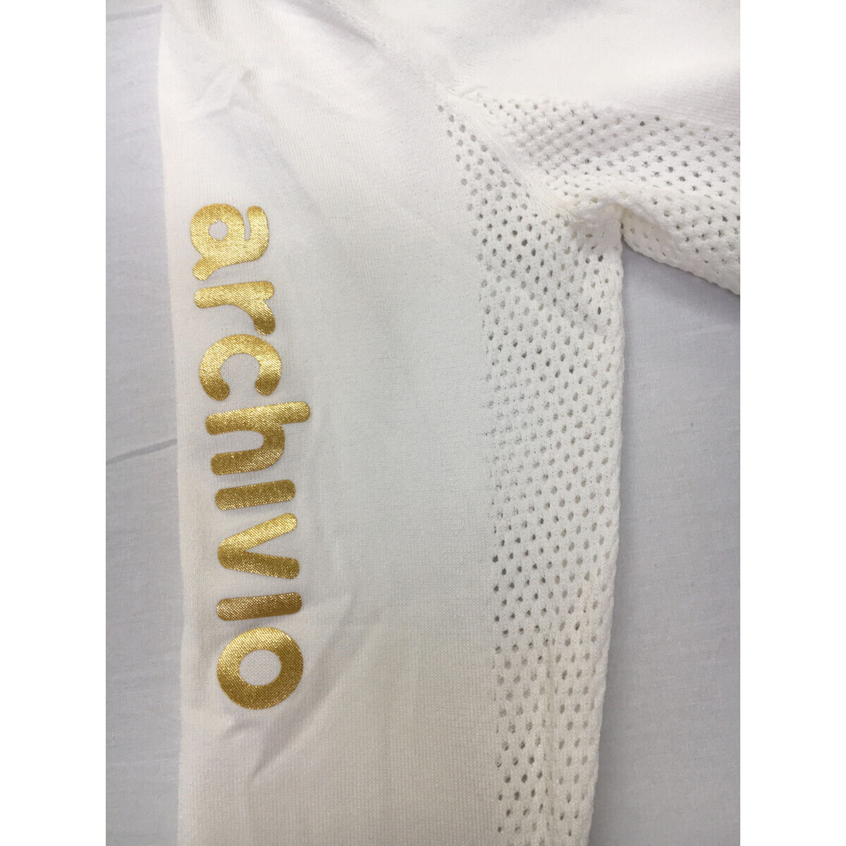 coco 中古【SALE】アルチビオ archivio レディース 長袖シャツ 36(S) 白 メッシュプルオーバー レターパックプラス発送可 88209_画像6