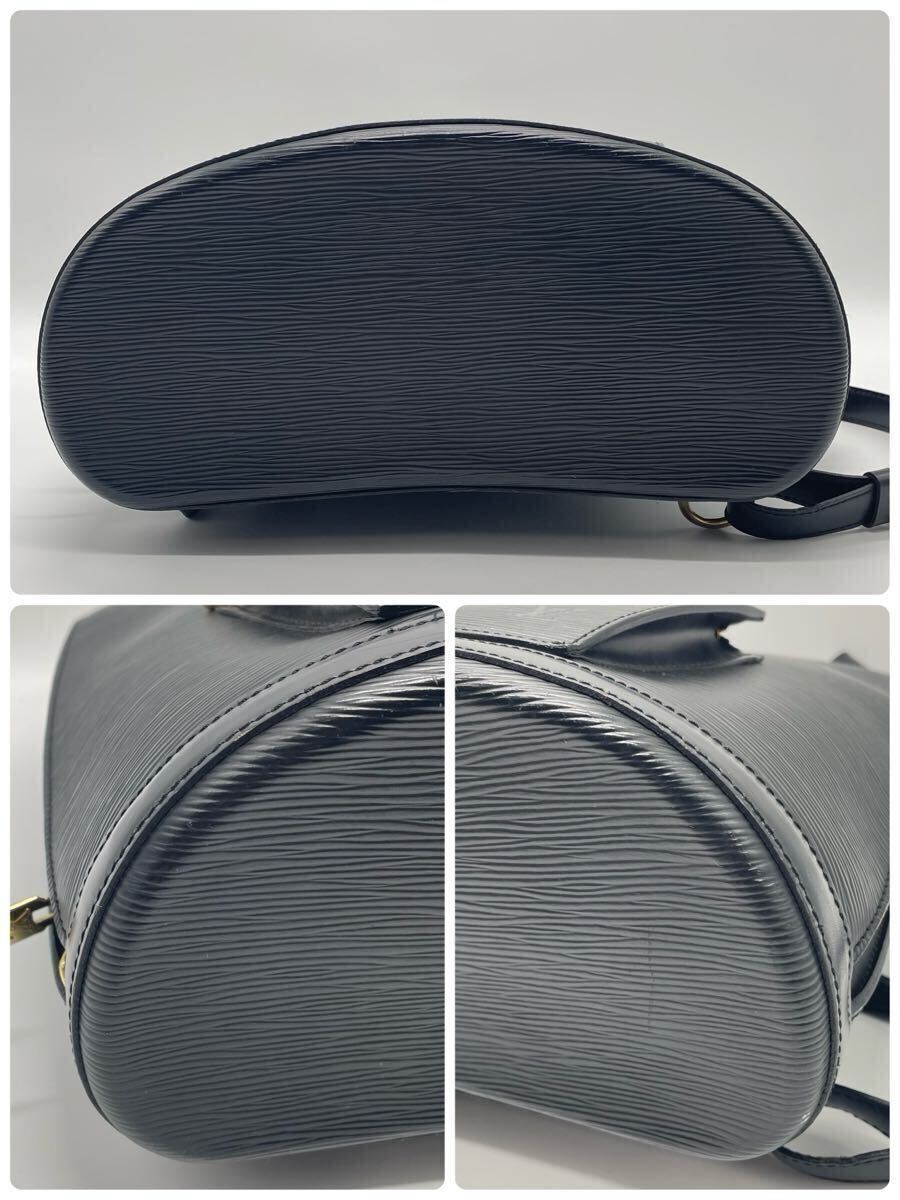 LOUIS VUITTON エピ ゴブラン リュックサック ショルダーバッグ ブラック 黒 レザー ゴールド金具 ルイヴィトン M52295_画像6